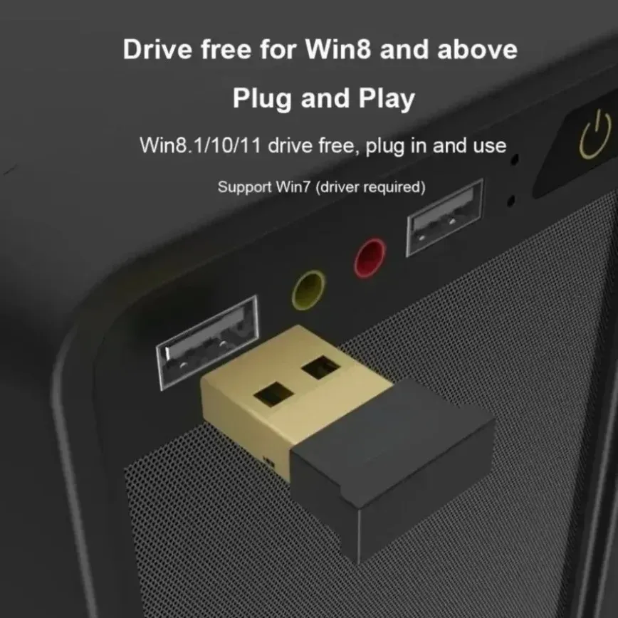 Adaptateur USB Bluetooth 5.4/5.3/5.1/5.0, clé USB sans fil pour PC portable, récepteur audio Bluetooth pour haut-parleurs sans fil, émetteur-récepteur 5