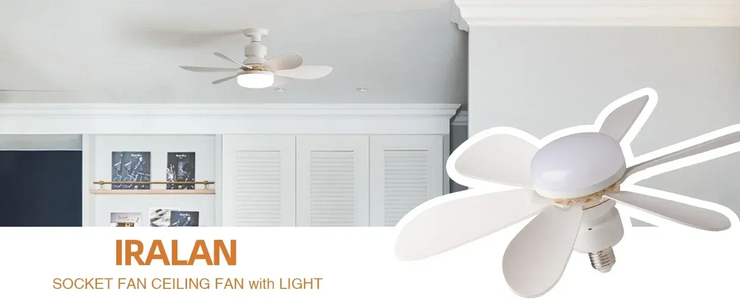 Ventilateur de plafond blanc au design simple et moderne
