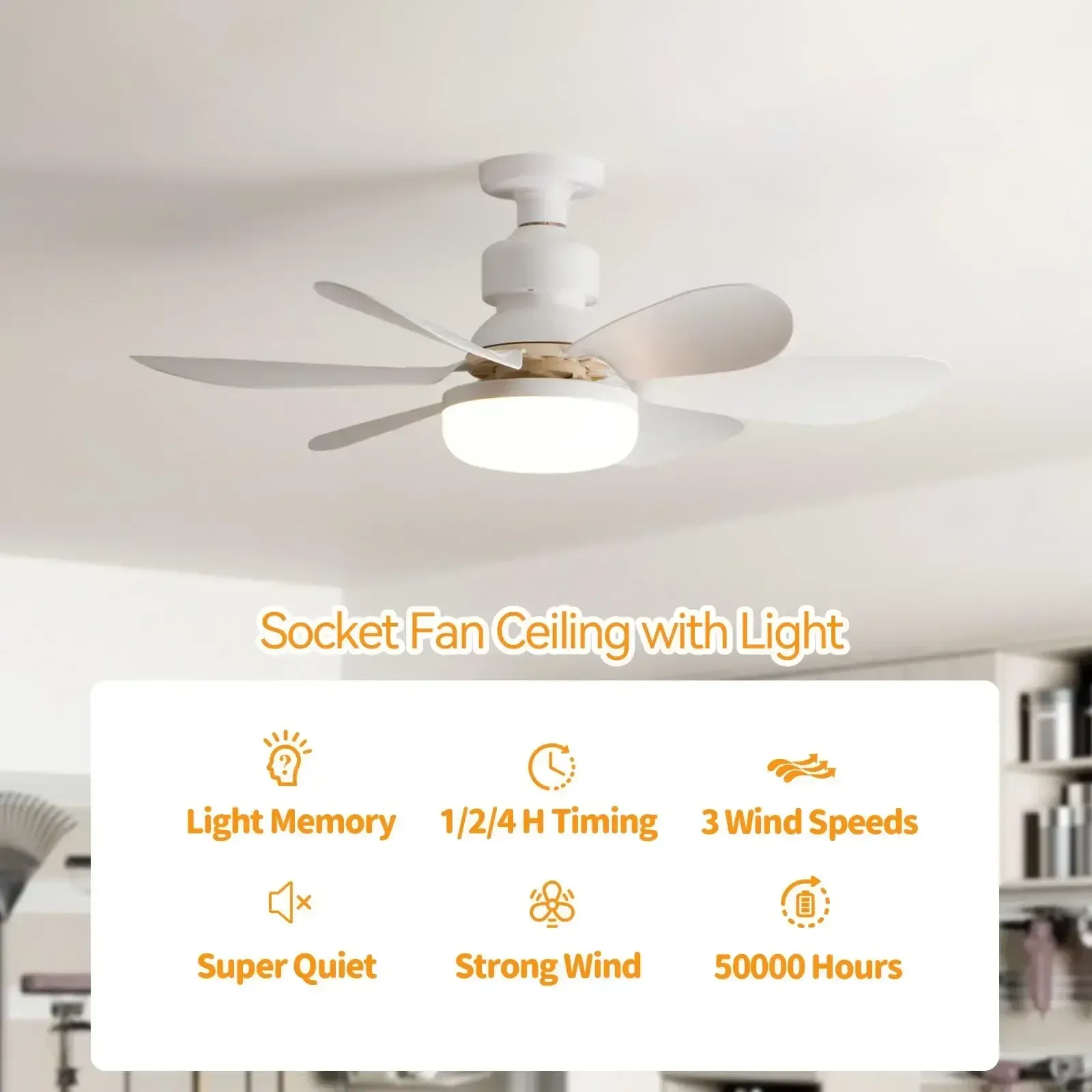 Ventilateur de plafond et éclairage LED en situation