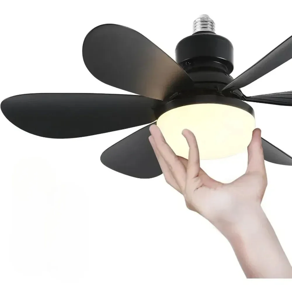 Ventilateur de plafond silencieux 30W/40W avec lumière LED et télécommande, culot E27, pour chambre à coucher et salon 8
