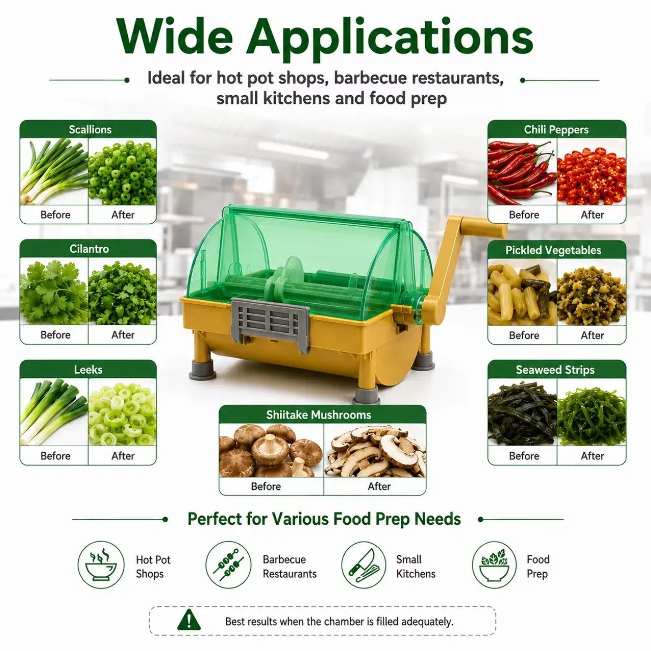 Mini-hachoir commercial pour aromates : oignon vert, piment, coriandre, ail et ciboulette – Outil de découpe et de préparation 6