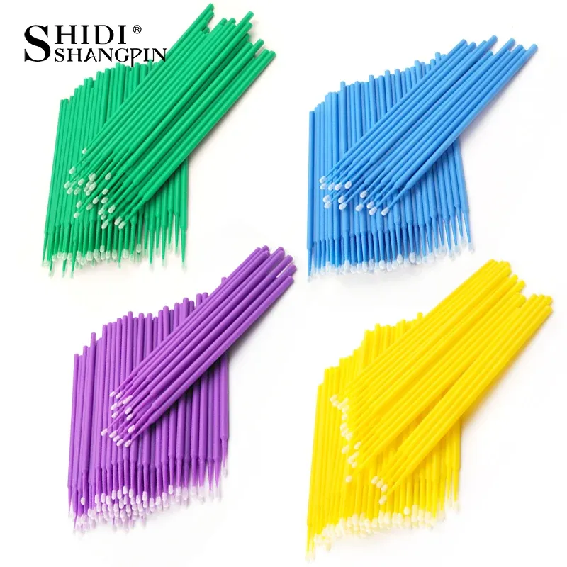 Micro-brosses de nettoyage durables pour extensions de cils, pinceaux de maquillage, applicateurs et outils de retrait de mascara, 100 pièces/sac - Image 1