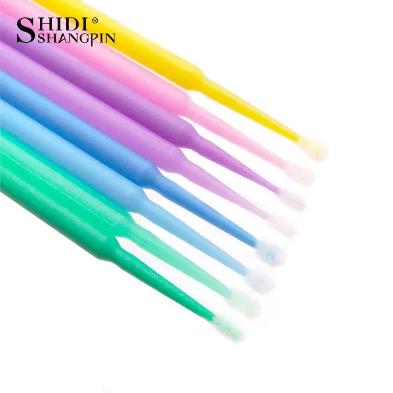 Micro-brosses pour application et nettoyage du maquillage des cils