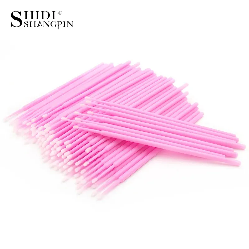 Micro-brosses de nettoyage durables pour extensions de cils, pinceaux de maquillage, applicateurs et outils de retrait de mascara, 100 pièces/sac 10