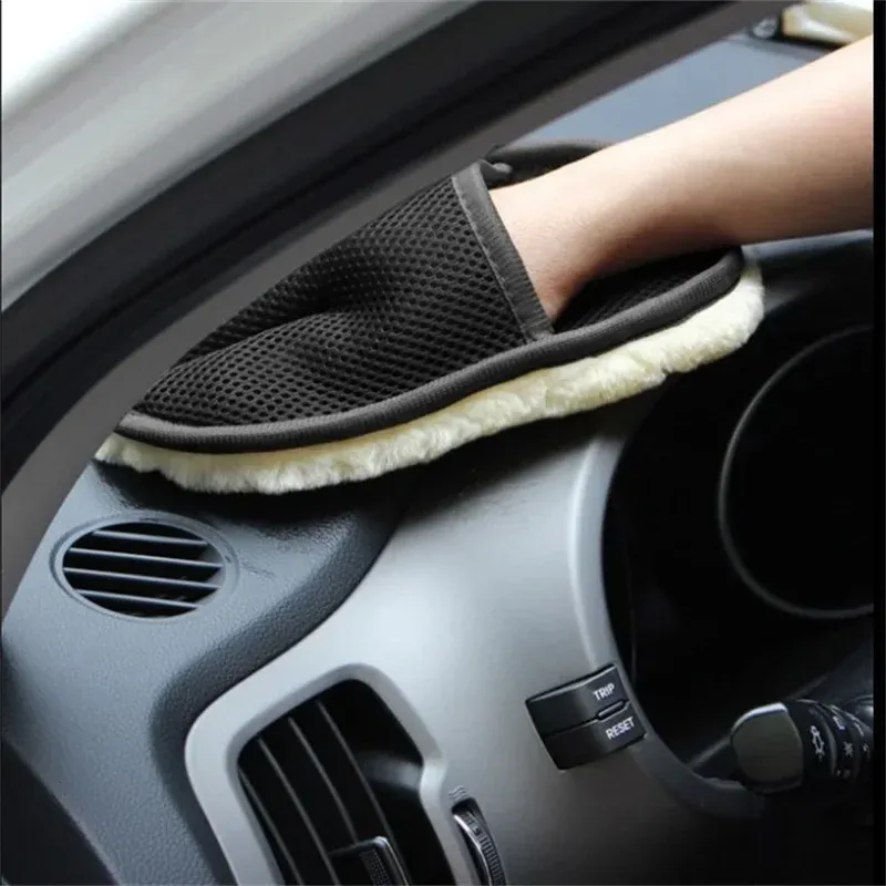 Gant de lavage doux pour voiture, brosse de nettoyage pour moto et serviette en microfibre 2