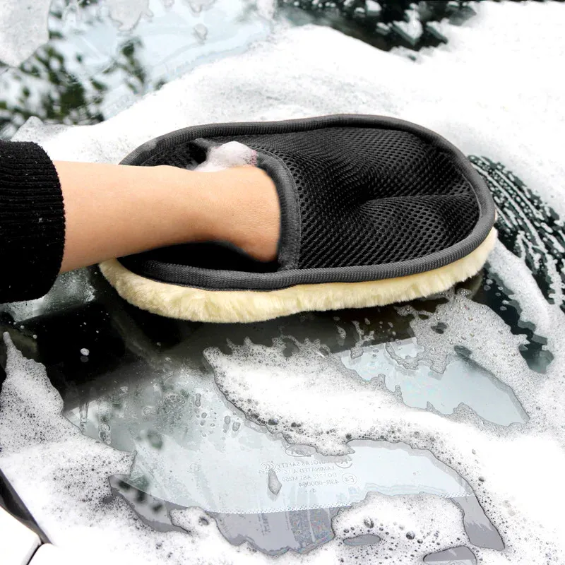 Gant de lavage doux pour voiture, brosse de nettoyage pour moto et serviette en microfibre 5