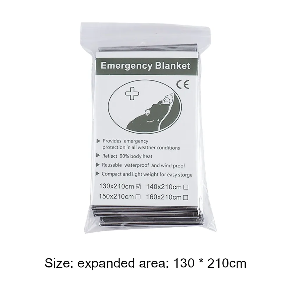 Couverture de survie d'urgence thermique, lot de 1 à 10 pièces, coupe-vent et imperméable, idéale pour le camping et le plein air 6