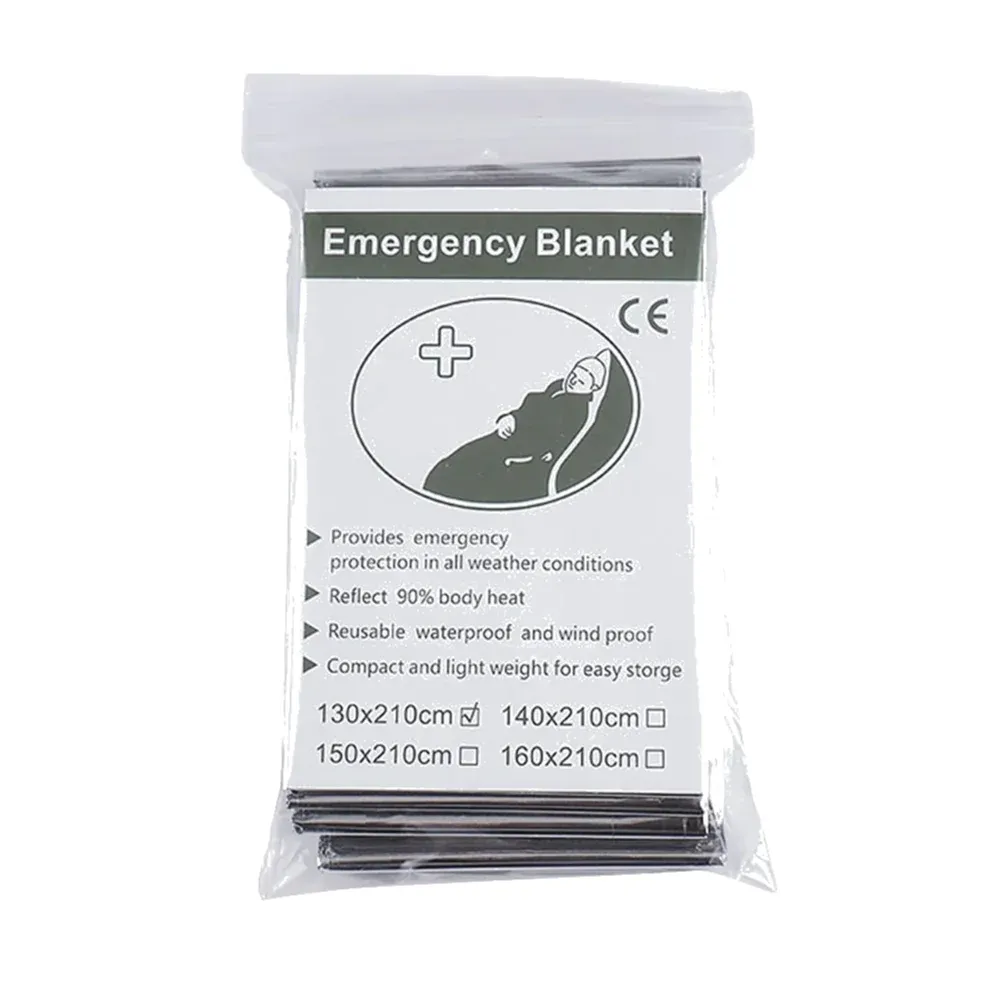 Couverture de survie d'urgence thermique, lot de 1 à 10 pièces, coupe-vent et imperméable, idéale pour le camping et le plein air 11