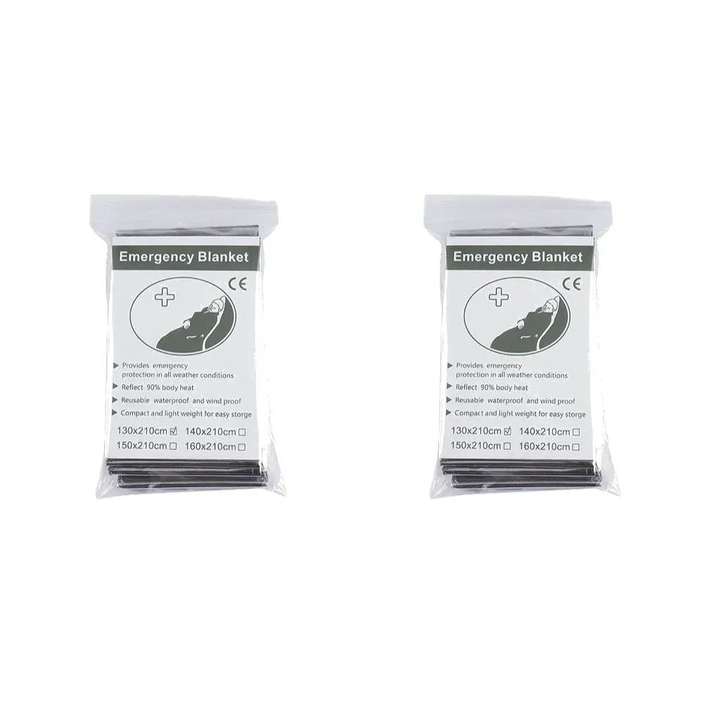 Couverture de survie d'urgence thermique, lot de 1 à 10 pièces, coupe-vent et imperméable, idéale pour le camping et le plein air 12