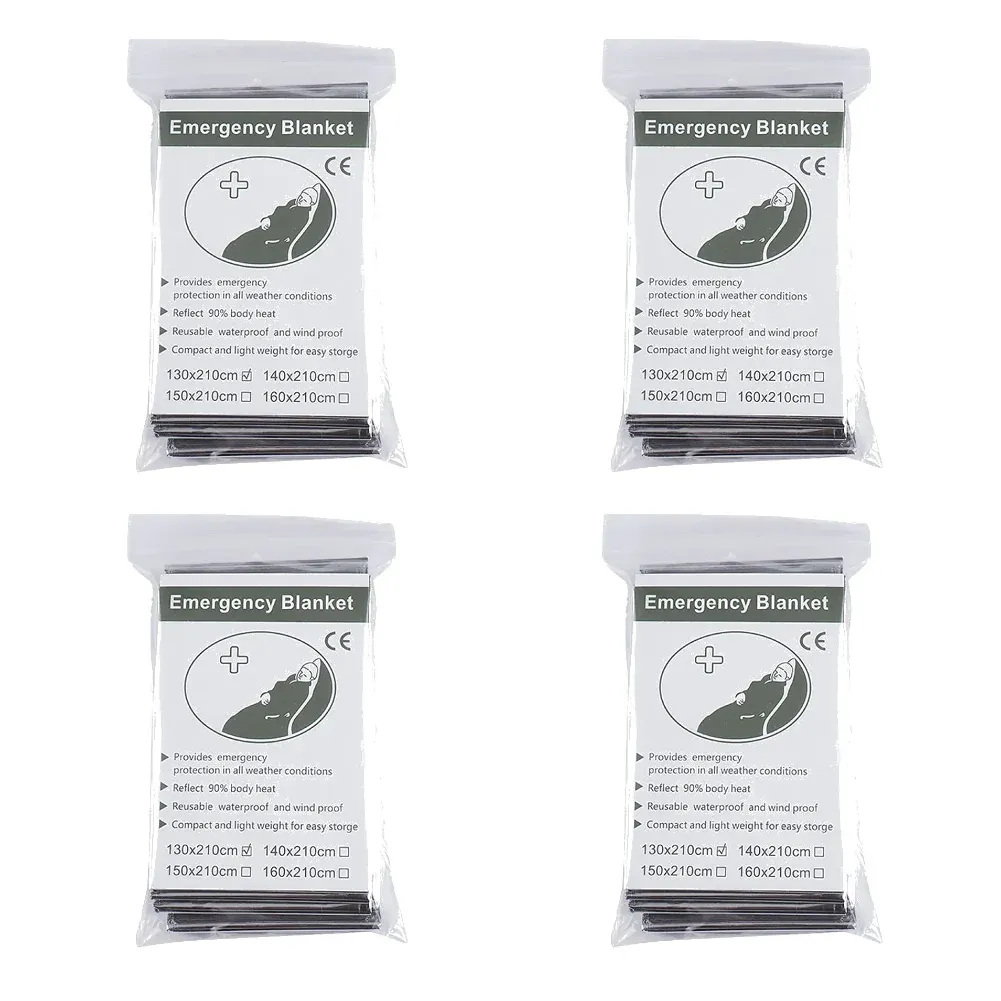 Couverture de survie d'urgence thermique, lot de 1 à 10 pièces, coupe-vent et imperméable, idéale pour le camping et le plein air 14