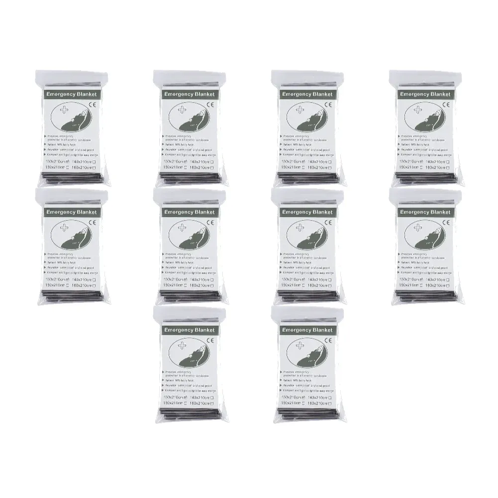 Couverture de survie d'urgence thermique, lot de 1 à 10 pièces, coupe-vent et imperméable, idéale pour le camping et le plein air 10