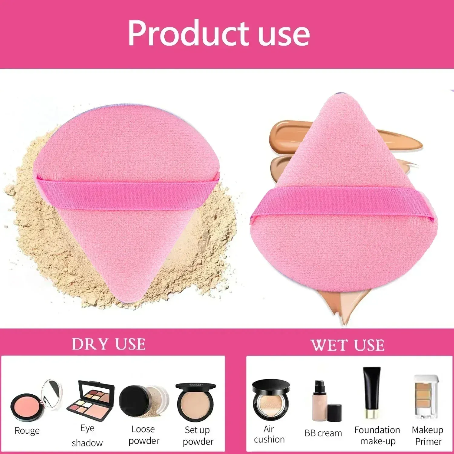 Pinceaux de maquillage doux en situation d'utilisation