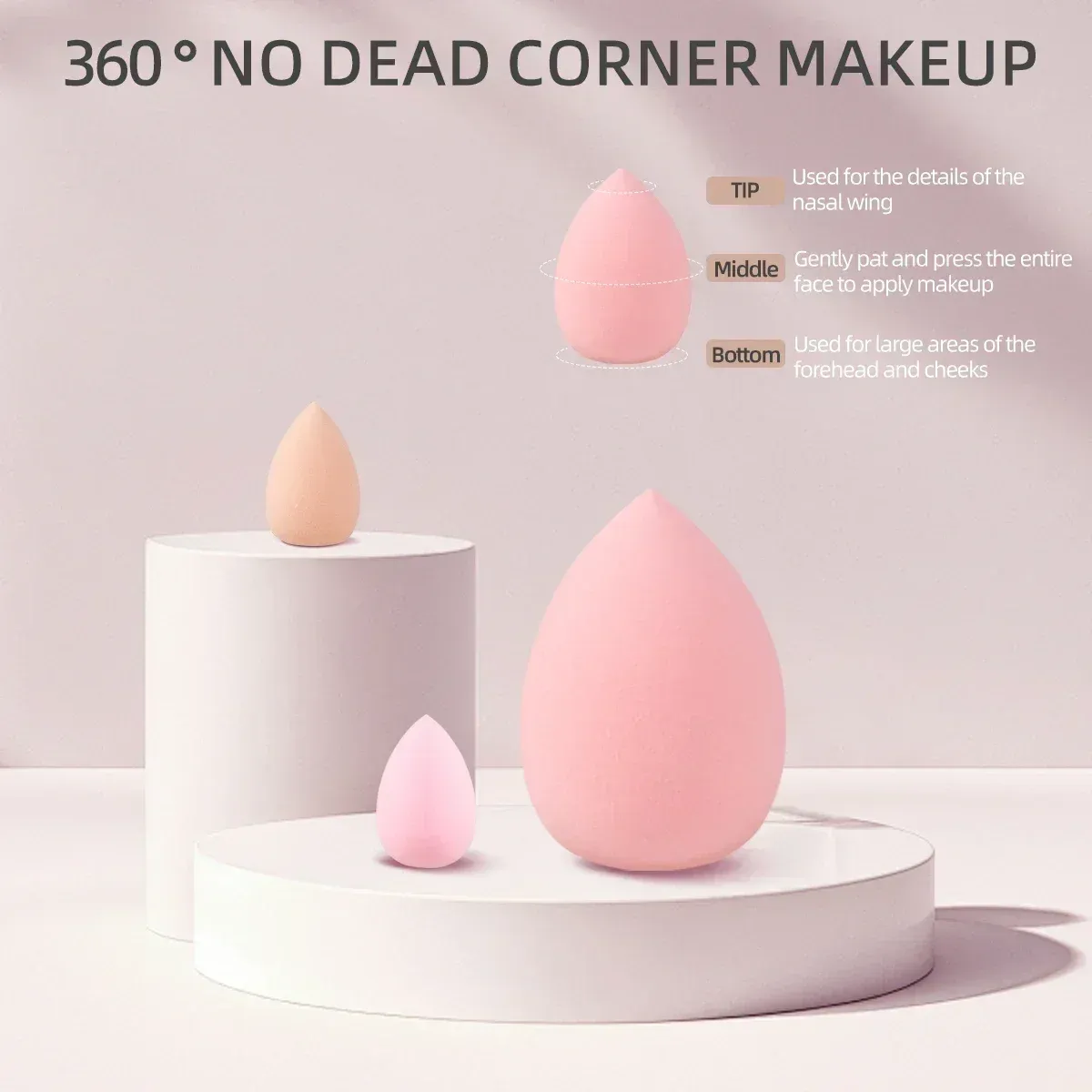 Pinceaux de maquillage à poils doux, vue rapprochée