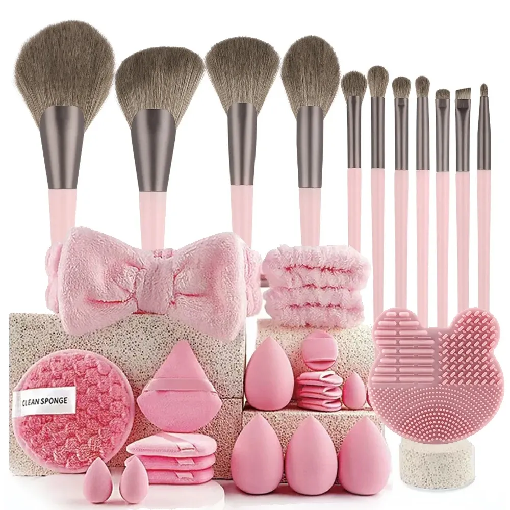 Ensemble de pinceaux de maquillage professionnels avec accessoires pour peau mixte, pinceaux doux adaptés aux débutants, 13/33 pièces 8