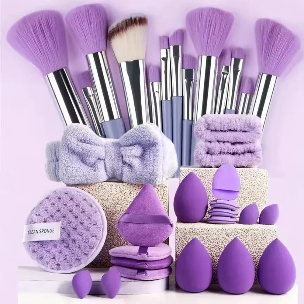 Ensemble de pinceaux de maquillage professionnels avec accessoires pour peau mixte, pinceaux doux adaptés aux débutants, 13/33 pièces 9