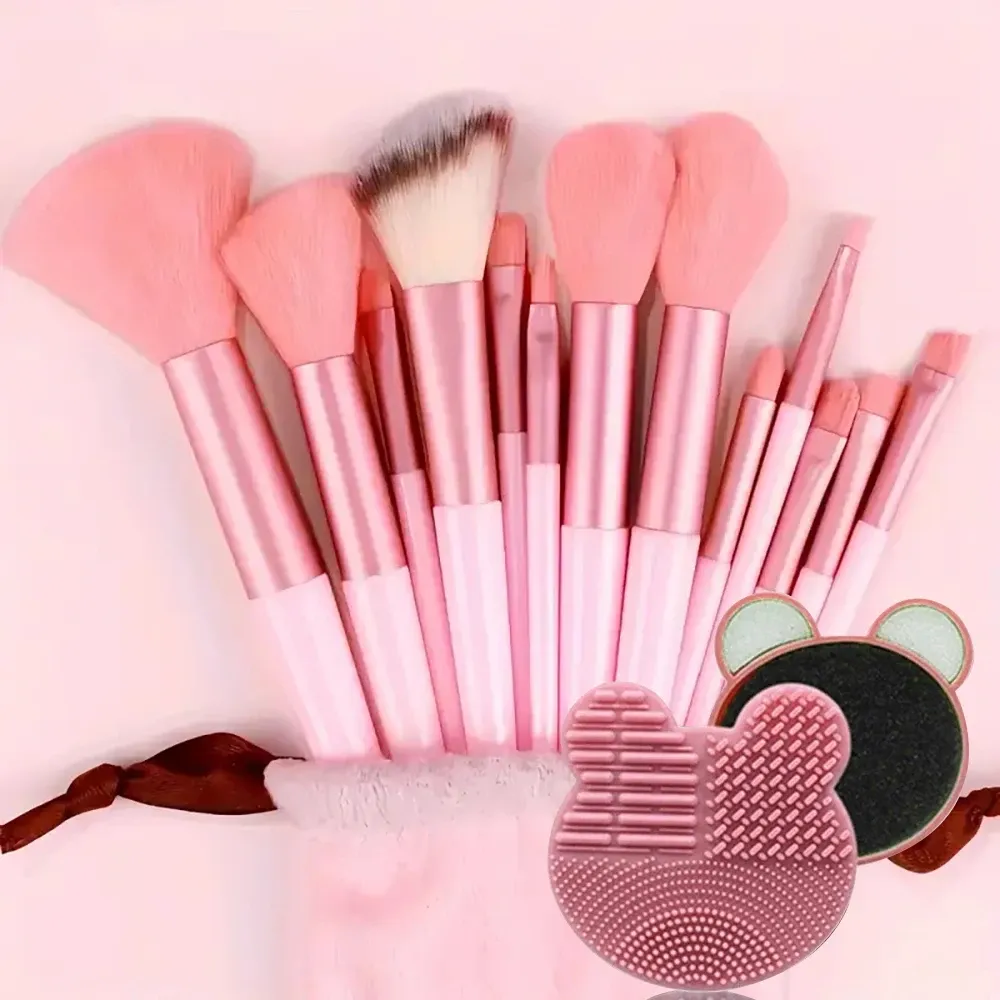 Ensemble de pinceaux de maquillage professionnels avec accessoires pour peau mixte, pinceaux doux adaptés aux débutants, 13/33 pièces 24