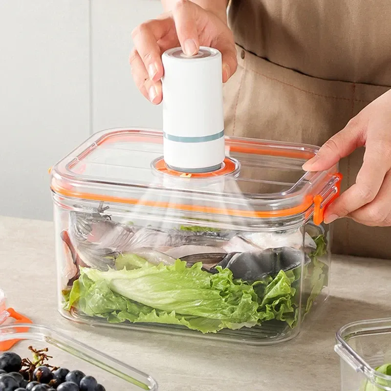 Boîte de conservation des aliments sous vide, boîte hermétique pour réfrigérateur, récipient transparent de stockage alimentaire compatible micro-ondes, organisateur de cuisine Bento 6