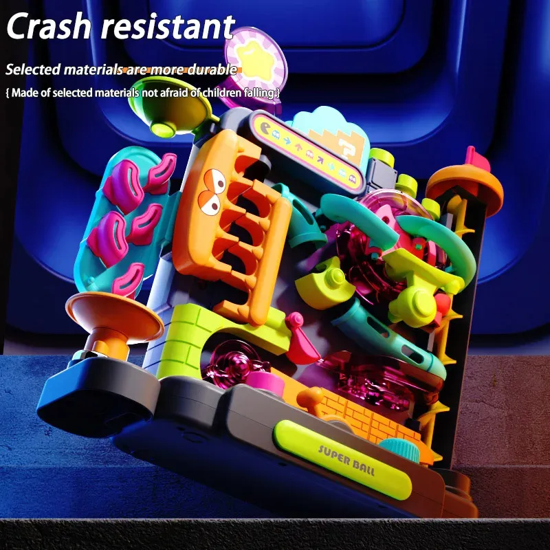Jouet éducatif Montessori à plusieurs niveaux : circuit à billes et jeu d'aventure interactif pour enfants 4