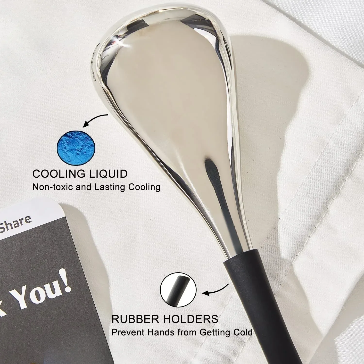 Rouleaux de glace pour le visage et les yeux, outil de soin de la peau en acier inoxydable, bâtons de beauté cryo pour femmes, globes de spa rafraîchissants 3
