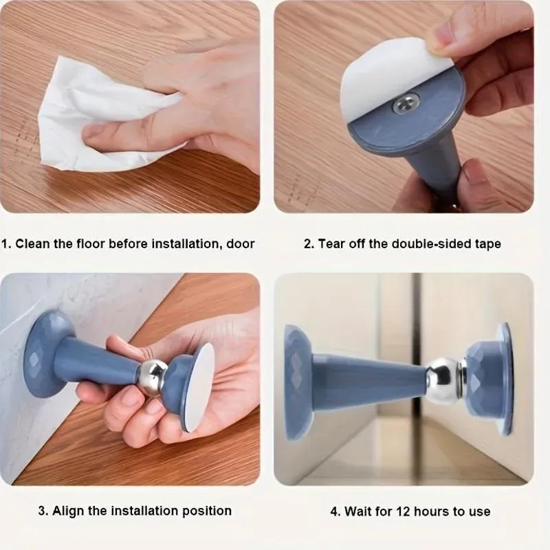 Butoir de porte magnétique adhésif sans perçage, anti-collision, silencieux, en silicone 3