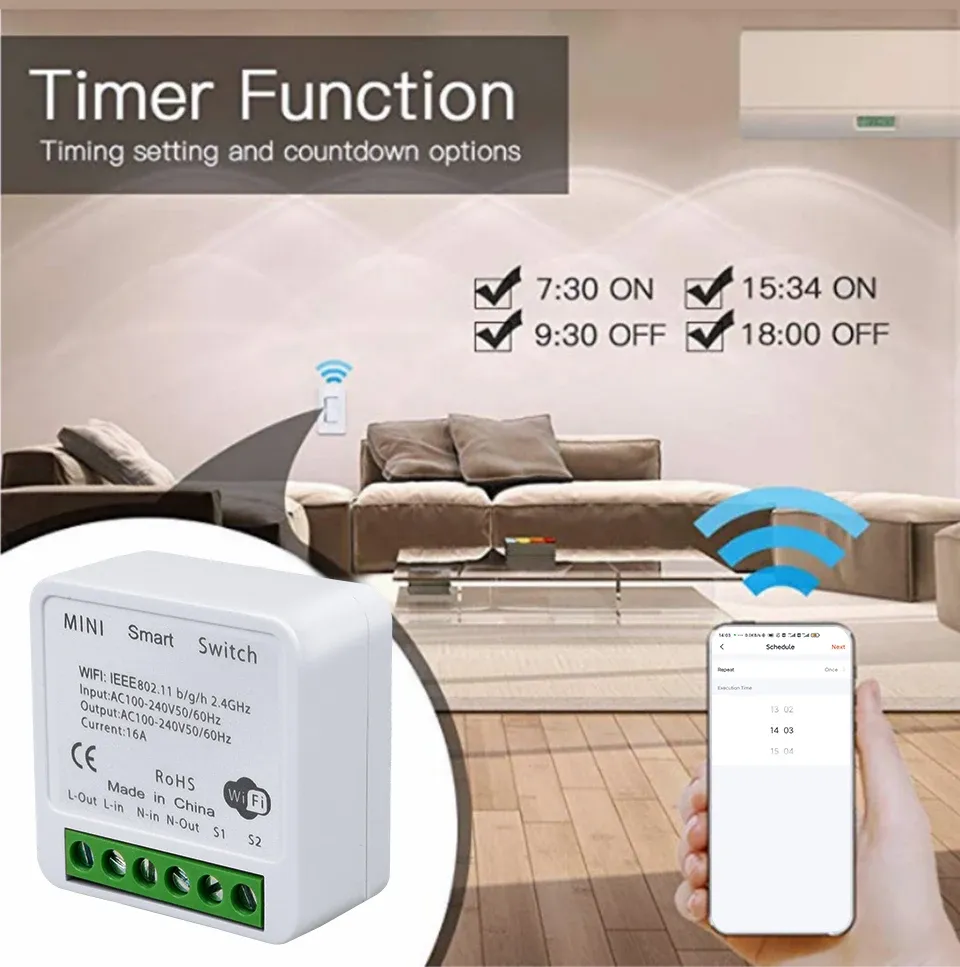 Installation du module sur un interrupteur
