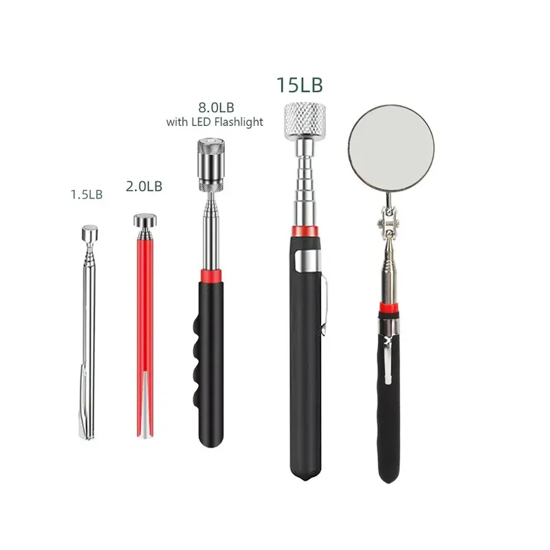 Outil de ramassage magnétique télescopique avec miroir d'inspection pivotant à 360° pour l'entretien automobile (lot de 1 à 5 pièces) 14