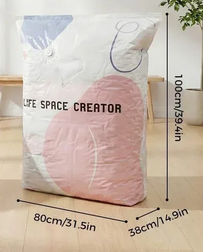 Sacs de rangement sous vide sans pompe, sacs de compression cube pour vêtements et literie de grande taille 8