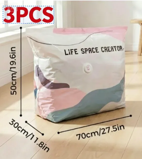 Sacs de rangement sous vide sans pompe, sacs de compression cube pour vêtements et literie de grande taille 7