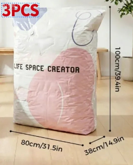 Sacs de rangement sous vide sans pompe, sacs de compression cube pour vêtements et literie de grande taille 9