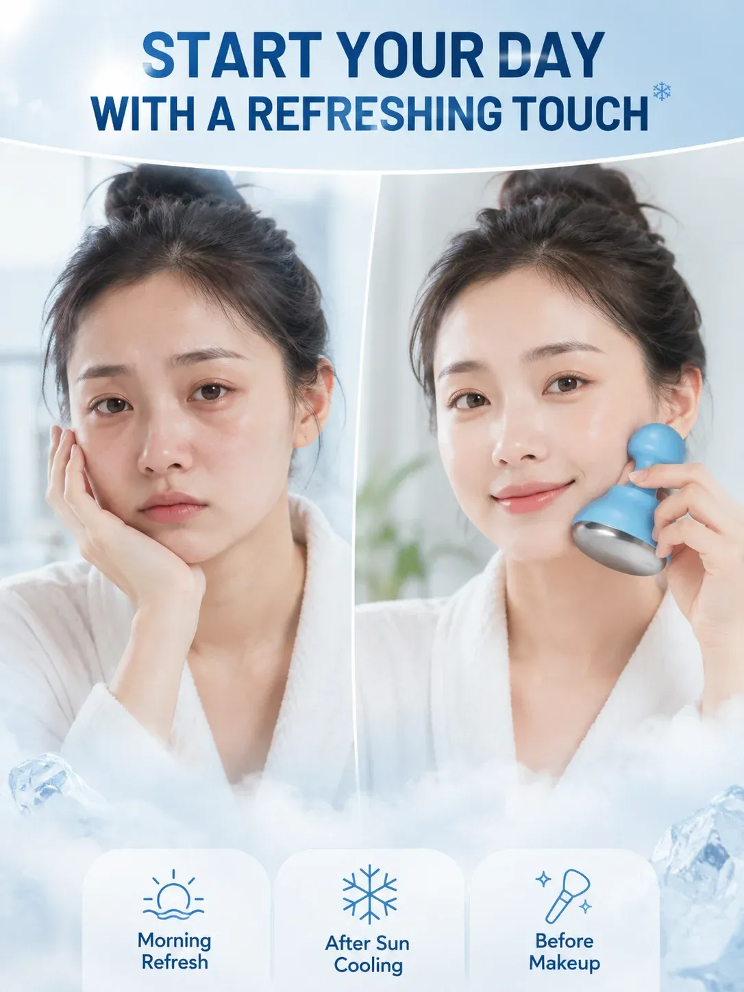 Tête de massage en acier inoxydable poli