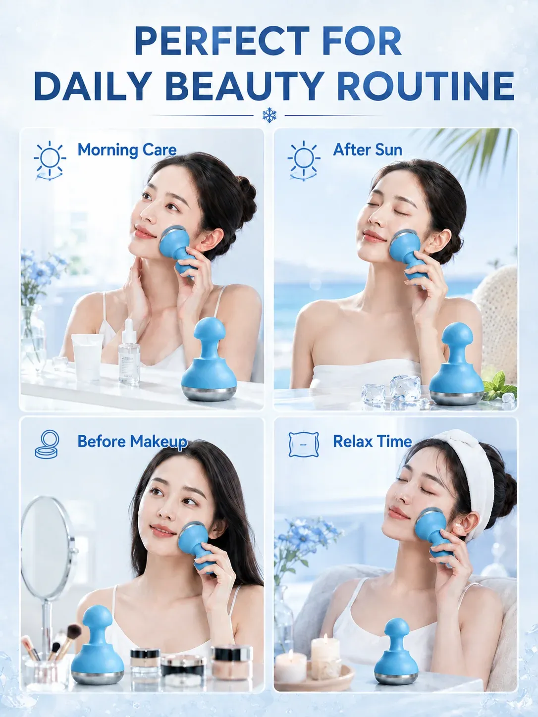Rouleau facial réutilisable et portable