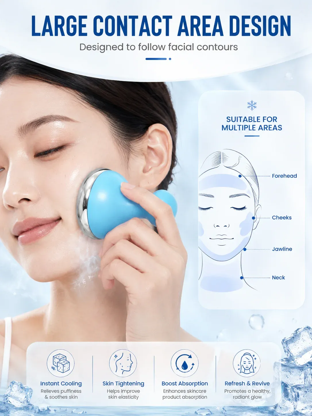 Routine de soins matinale avec le rouleau froid