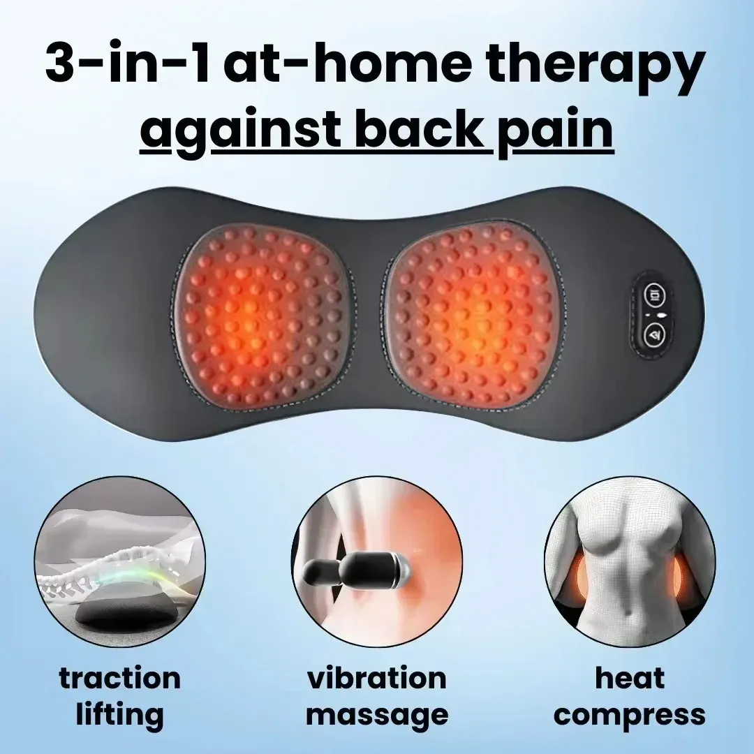 Masseur de dos 3 en 1 avec lit de massage, shiatsu, pétrissage profond, portable, pour l'épaule et le bas du dos - Image 1