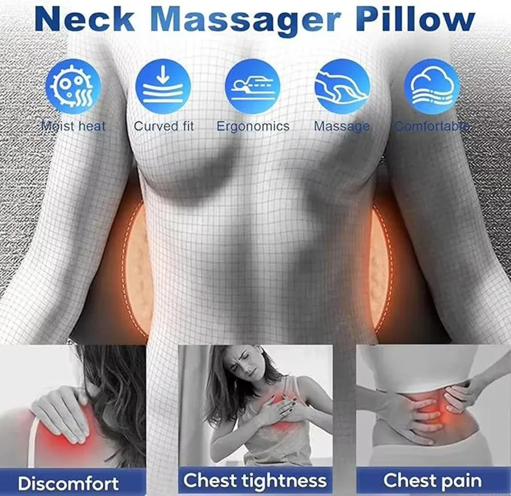 Masseur de dos 3 en 1 avec lit de massage, shiatsu, pétrissage profond, portable, pour l'épaule et le bas du dos 4