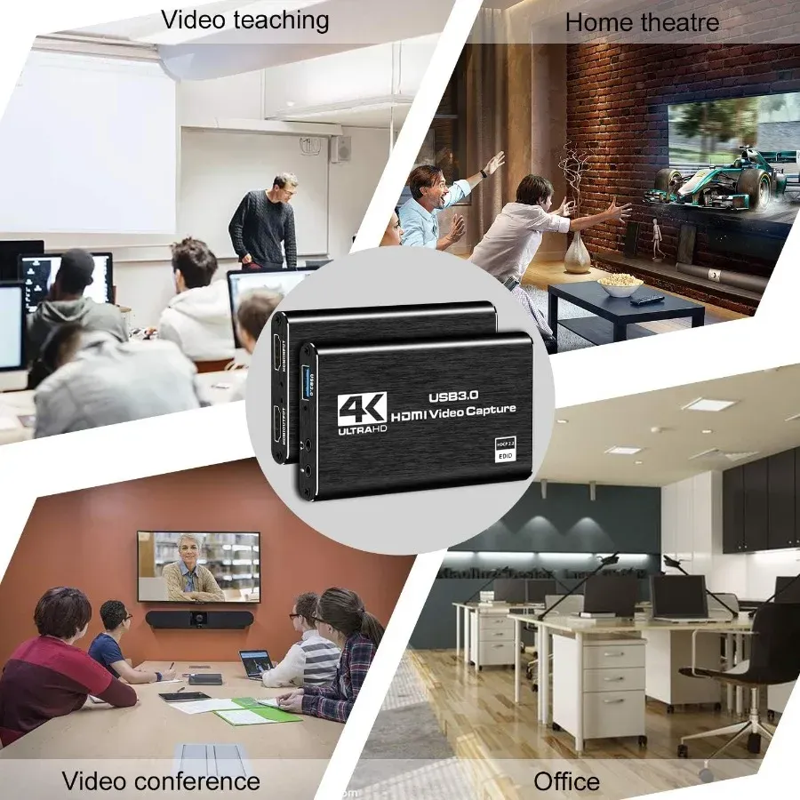 Carte d'acquisition vidéo 4K USB 3.0 avec entrée HDMI, enregistrement HD 1080p pour PC et PS4 3