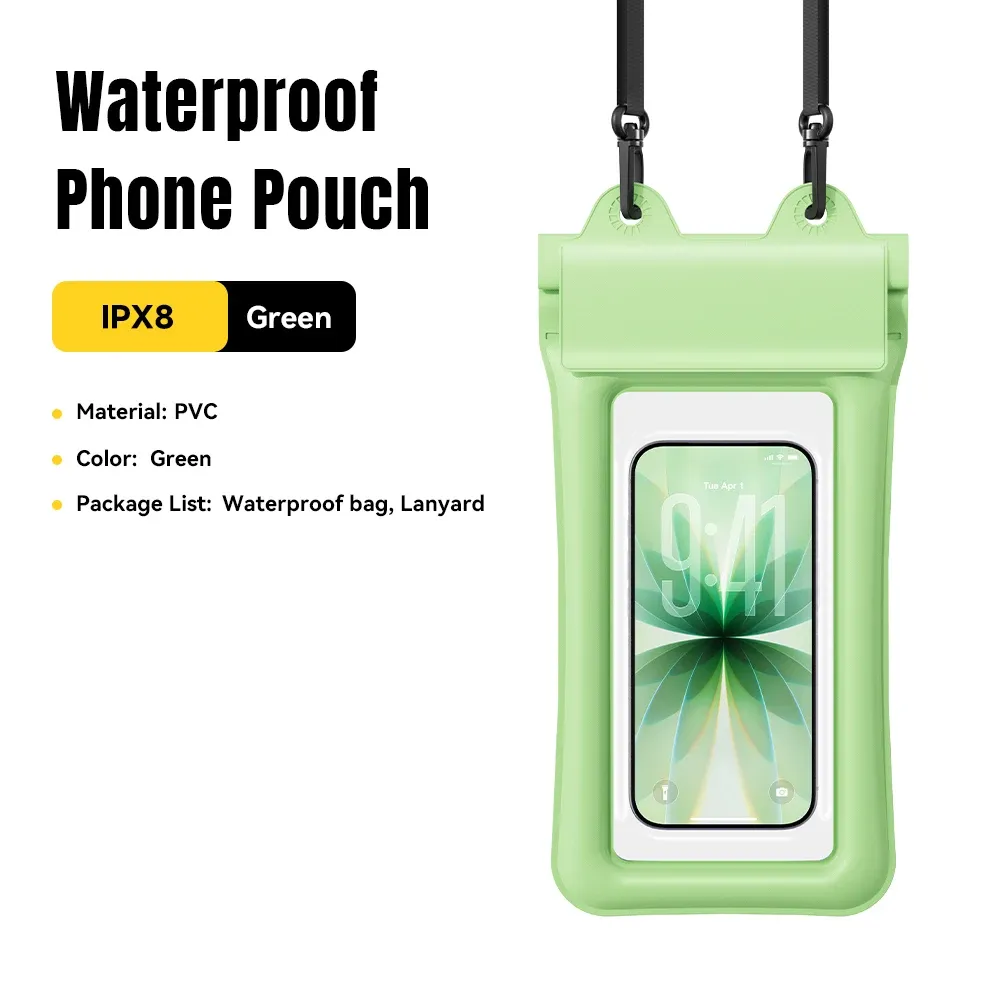 Pochette étanche IPX8 pour téléphone Essager avec airbag flottant, étui transparent tactile pour la plage, la natation et les sports nautiques 7