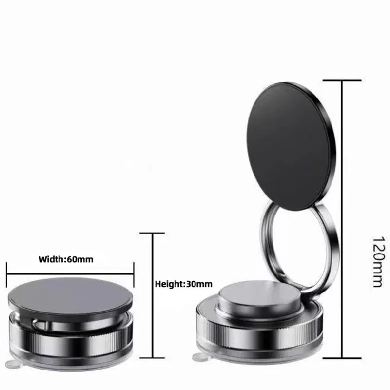 Support magnétique rotatif à 360° pour téléphone de voiture, pliable et réglable, fixation par ventouse sur pare-brise ou tableau de bord 6