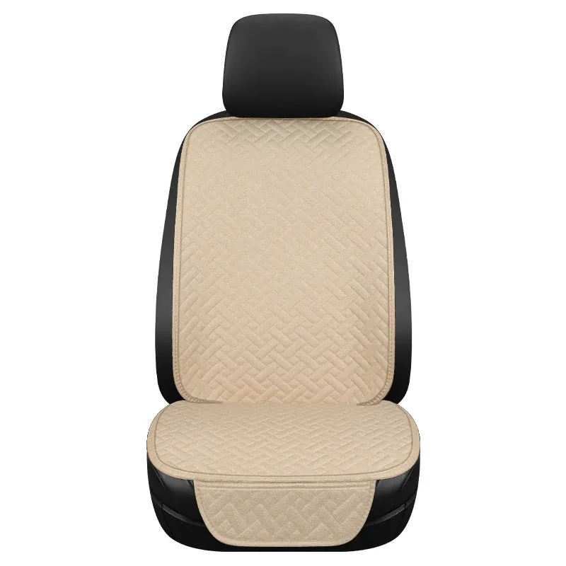 Coussin de siège auto universel en lin, toutes saisons, housse conducteur petite taille, ensemble 1 ou 3 pièces 5