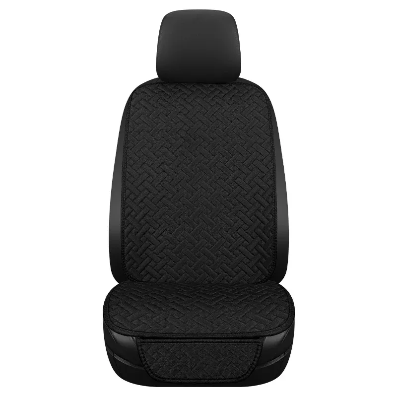 Coussin de siège auto universel en lin, toutes saisons, housse conducteur petite taille, ensemble 1 ou 3 pièces 6