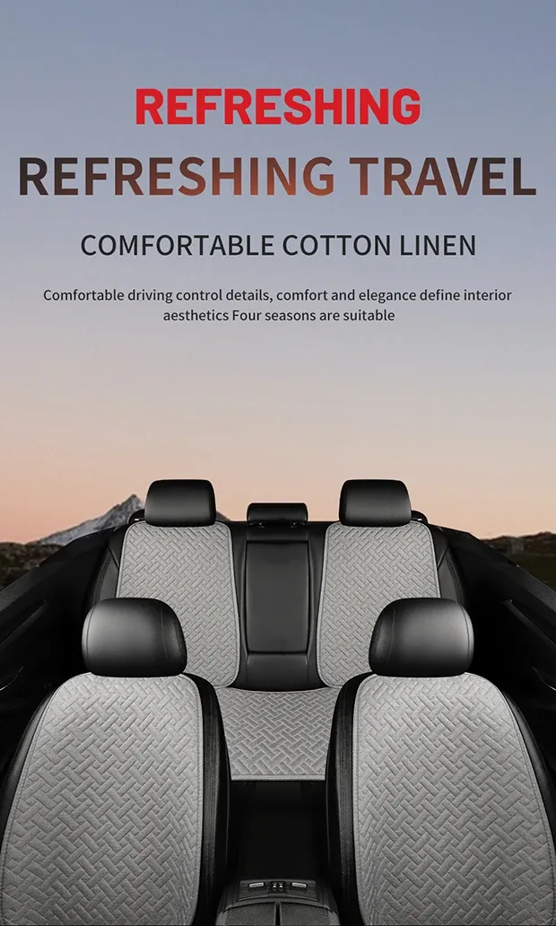 Détail du coussin de siège en lin