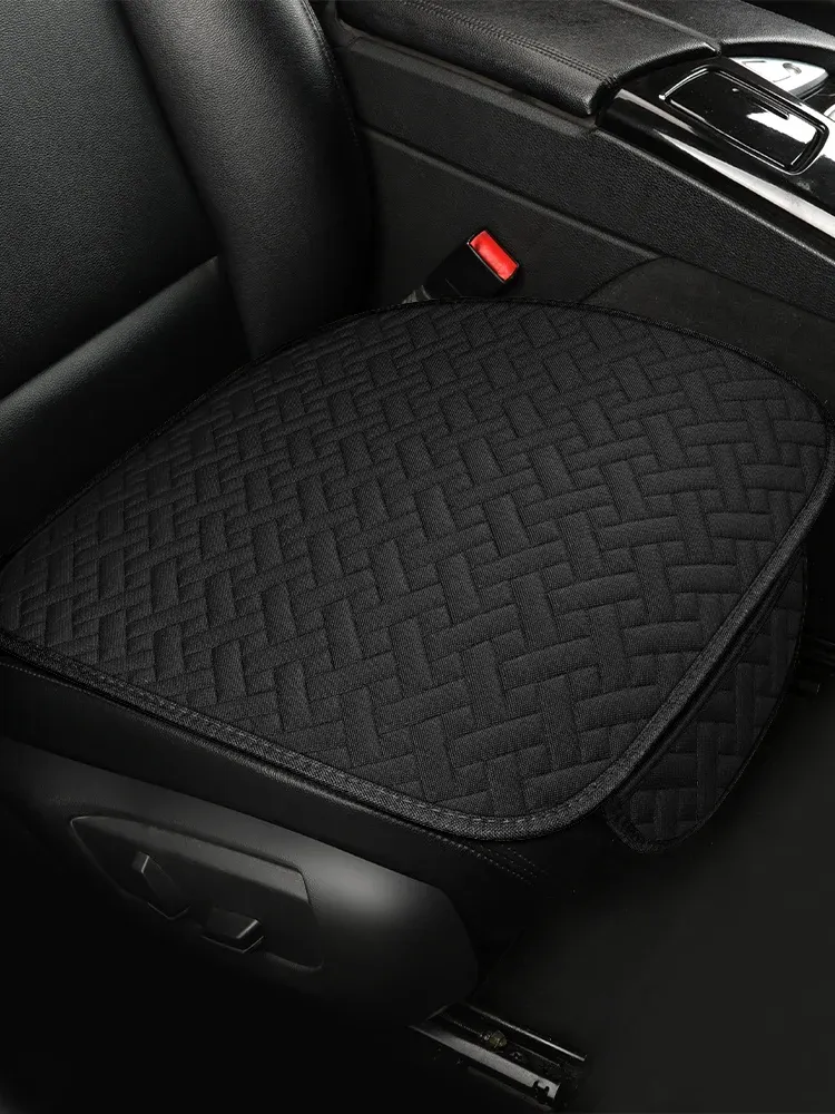 Coussin de siège auto universel en lin, toutes saisons, housse conducteur petite taille, ensemble 1 ou 3 pièces 8