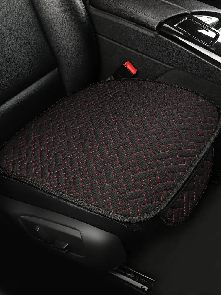 Coussin de siège auto universel en lin, toutes saisons, housse conducteur petite taille, ensemble 1 ou 3 pièces 11