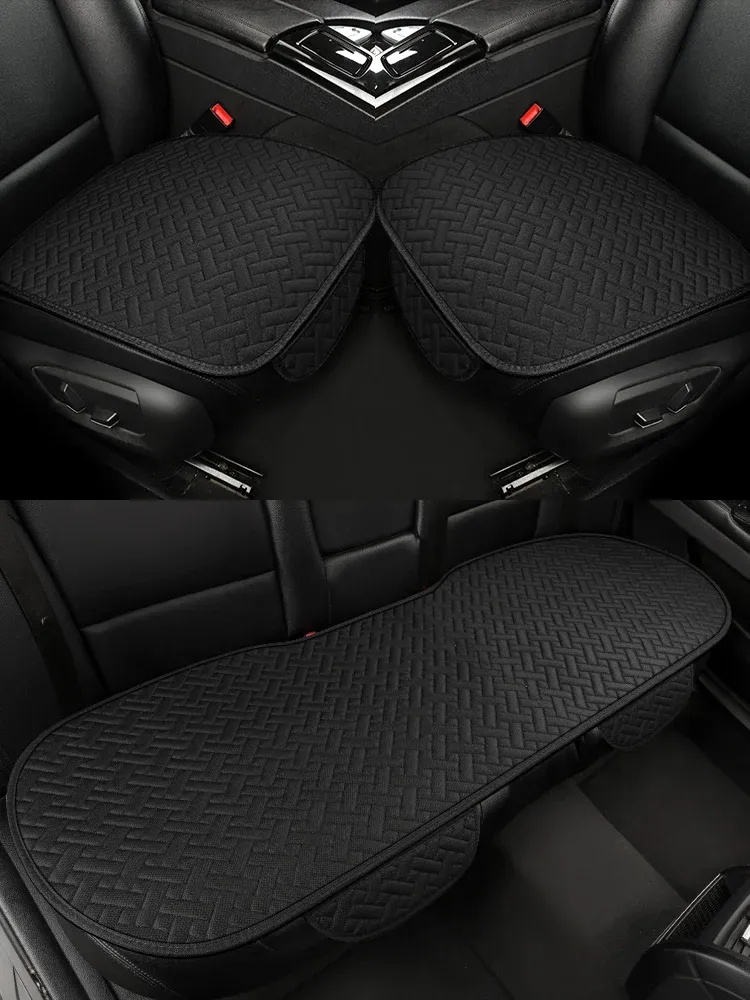 Coussin de siège auto universel en lin, toutes saisons, housse conducteur petite taille, ensemble 1 ou 3 pièces 13