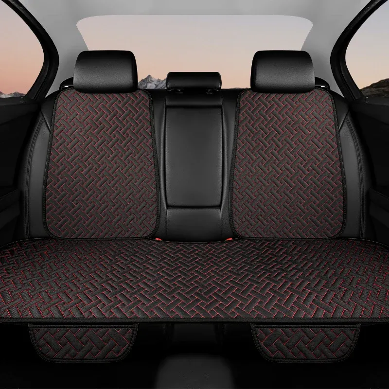 Coussin de siège auto universel en lin, toutes saisons, housse conducteur petite taille, ensemble 1 ou 3 pièces 24