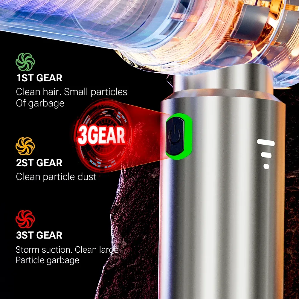 Mini aspirateur SZUK sans fil 2026, 985000 Pa, aspirateur portable puissant pour voiture avec dépoussiérage en un clic et brosses multifonctions 4
