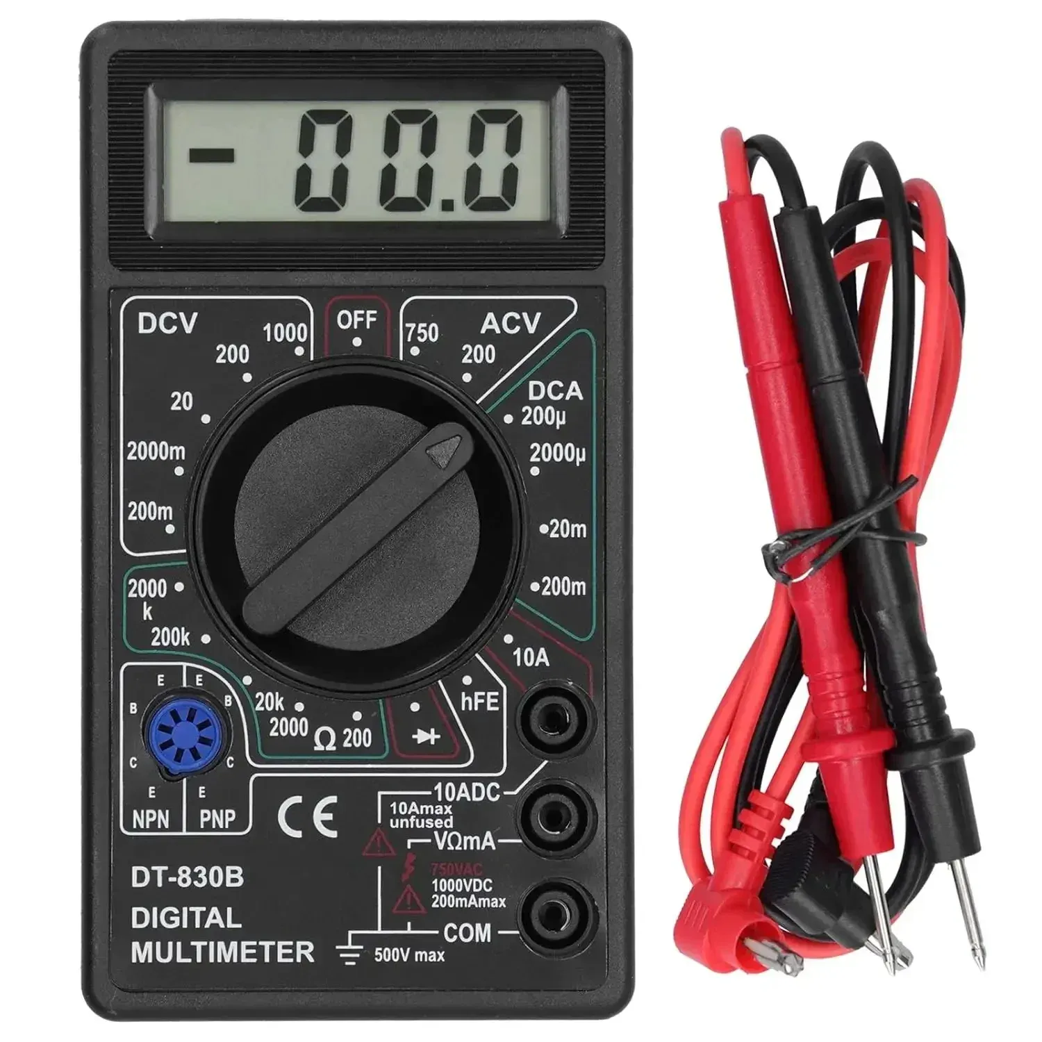 Multimètre numérique DT-830B portatif noir