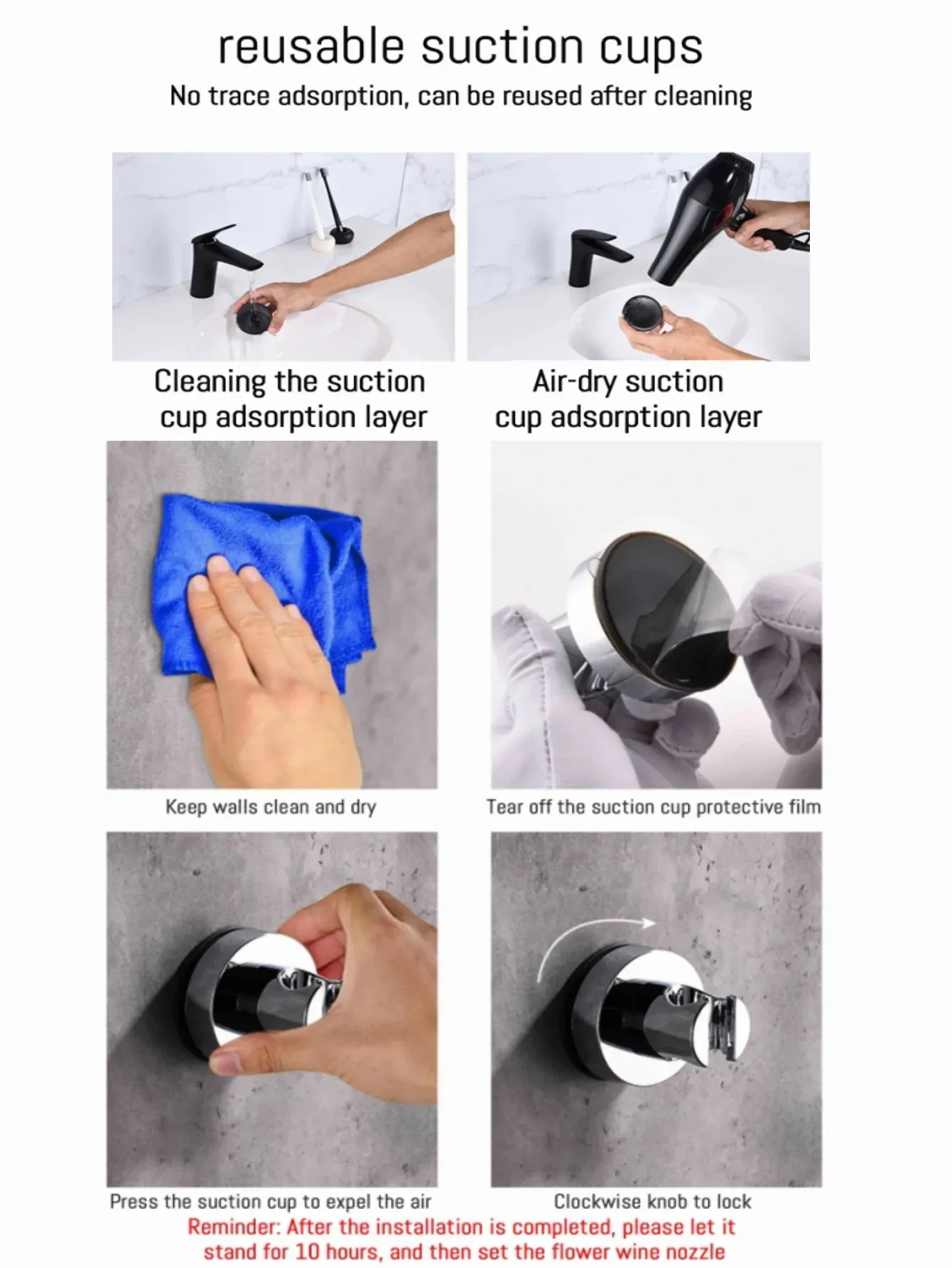 Support universel pour pommeau de douche, vue finale
