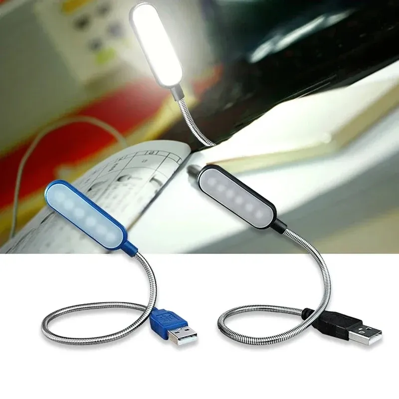 Mini lampe de lecture LED USB à col de cygne flexible, lampe de nuit portable, rechargeable sur batterie externe ou ordinateur portable 2