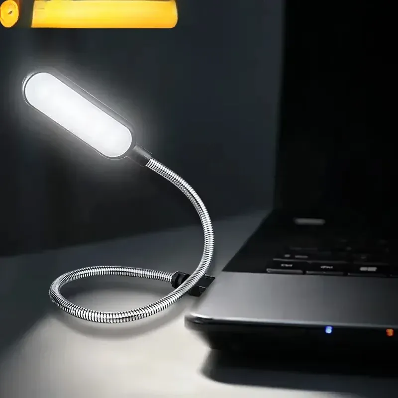 Mini lampe de lecture LED USB à col de cygne flexible, lampe de nuit portable, rechargeable sur batterie externe ou ordinateur portable - Image 1