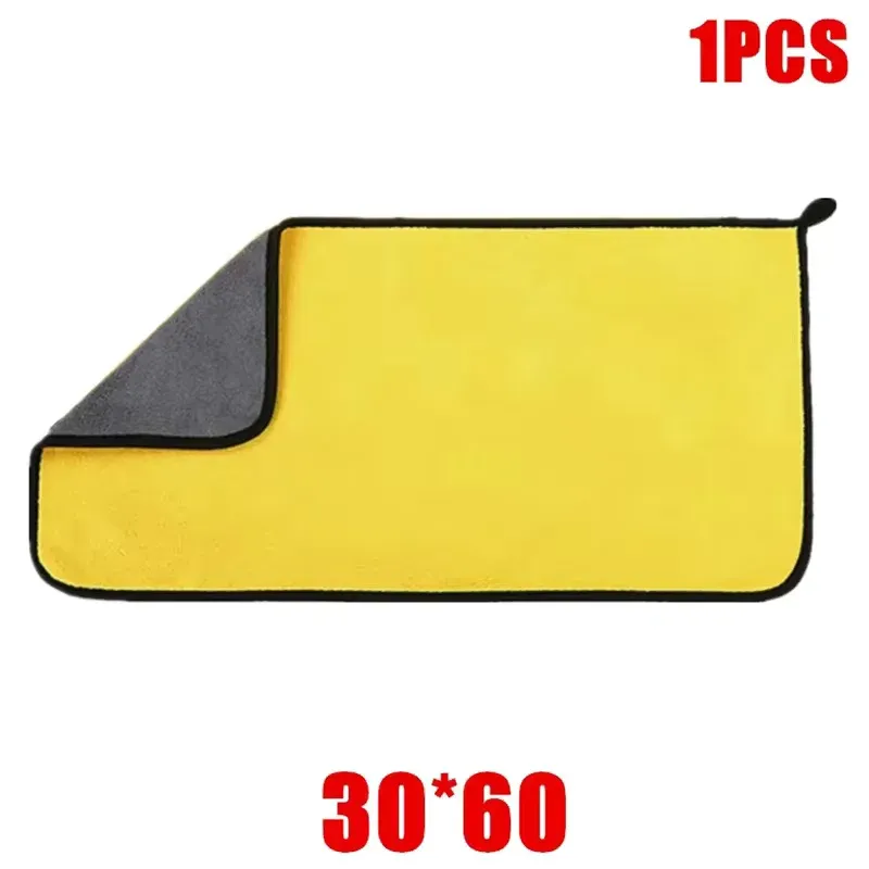 Serviettes de nettoyage en microfibre, lot de 1, 2 ou 6, épaisses et douces, double couche, pour le lavage de carrosserie et le nettoyage, accessoires automobiles 11